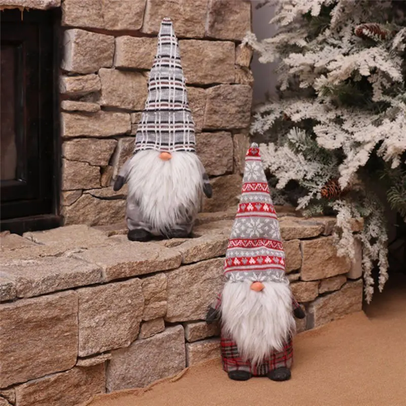 Рождественские подарки в скандинавском стиле, рождественские подарки в скандинавском стиле, куклы в стиле Санта-Клауса, рождественские вечерние фигурки
