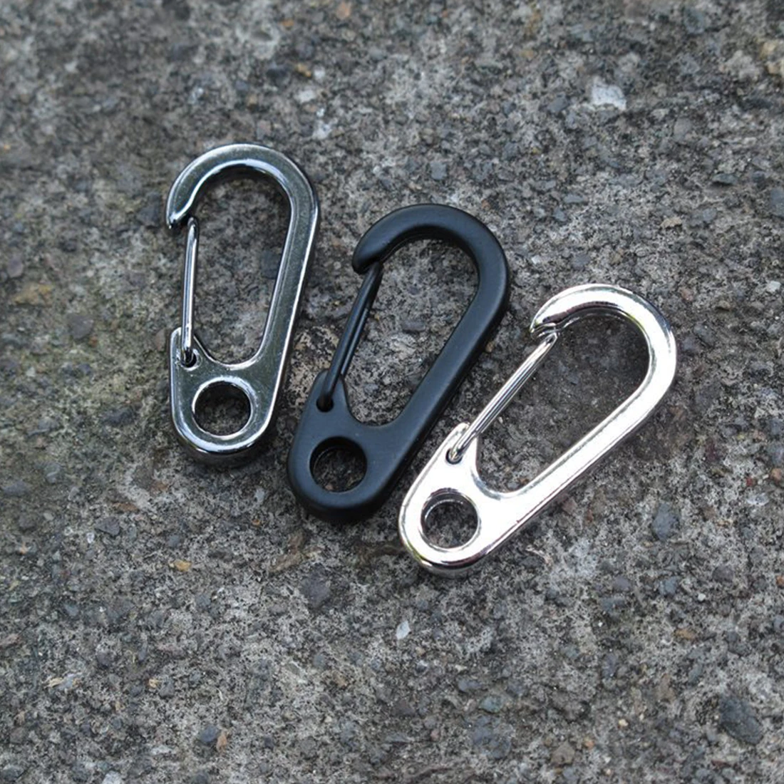 

Survival Outdoor camping equipment Mini Hang Buckle Quickdraw Key Chain Stainless Steel D Type 1 Pair Multifunctional Keychain