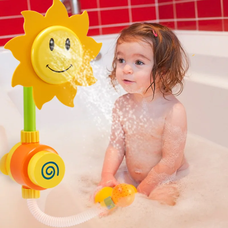 

Bath Toys For Kids Baby Sunflower Swimming Toy Bath Water Shower Spray Bathing Tub Fountain Water Toys For Children Gift