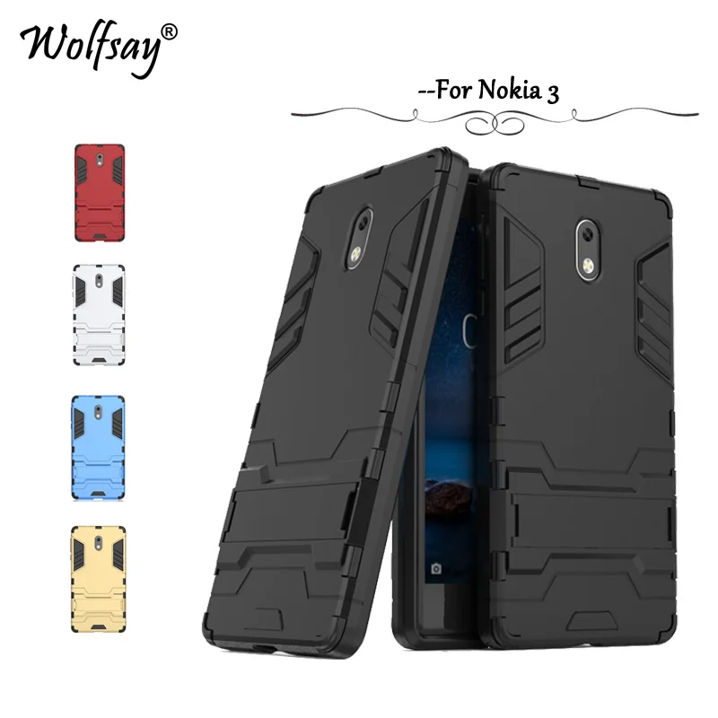

Wolfsay sFor Case Nokia 3 Cover TA-1020 TA-1032 Cases Slim Robot Armor Rubber Phone Case for Nokia 3 Cover sFor Nokia3 Fundas