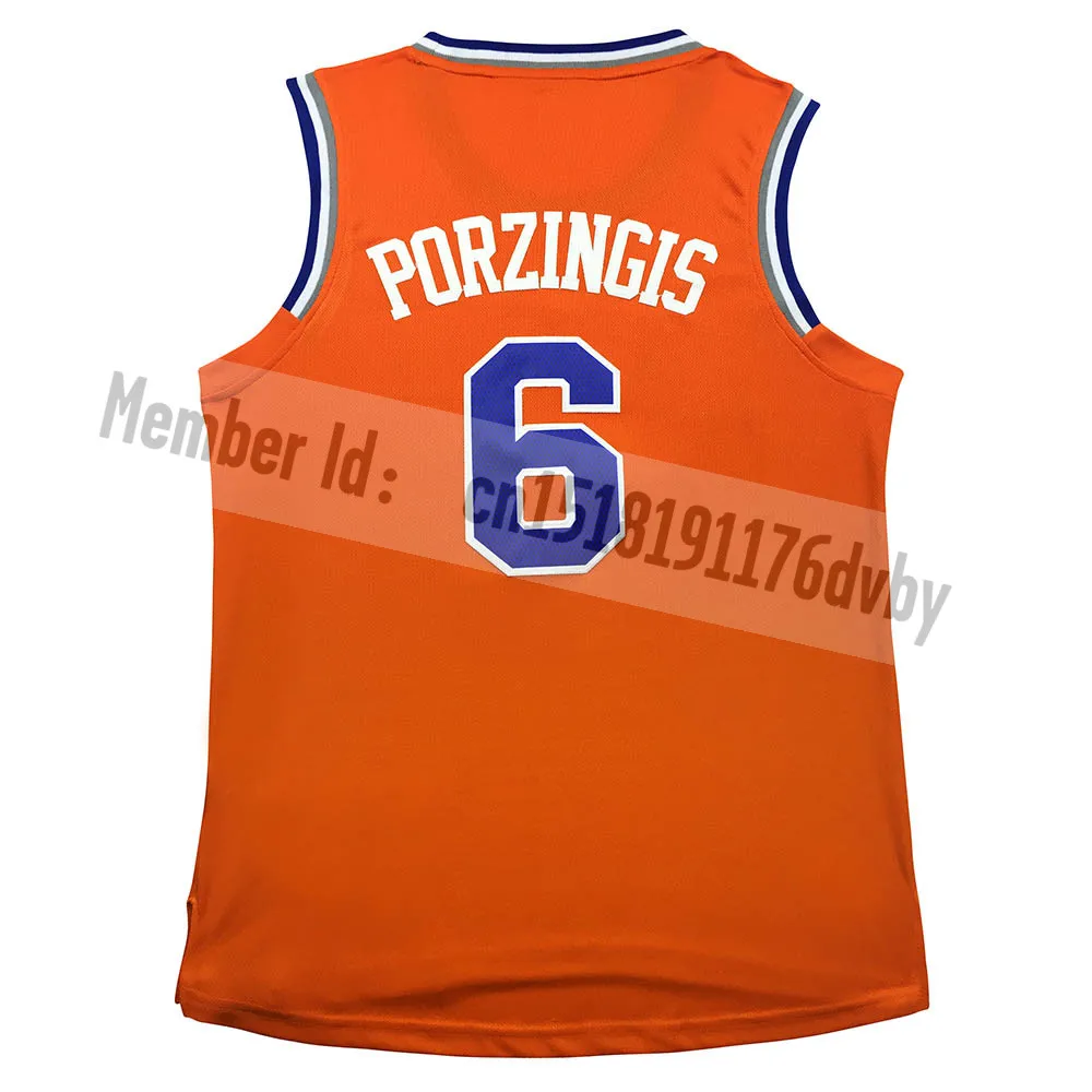 Дешевые #6 Кристап Porzingis баскетбол Джерси продаж Высокое качество Кармело Энтони