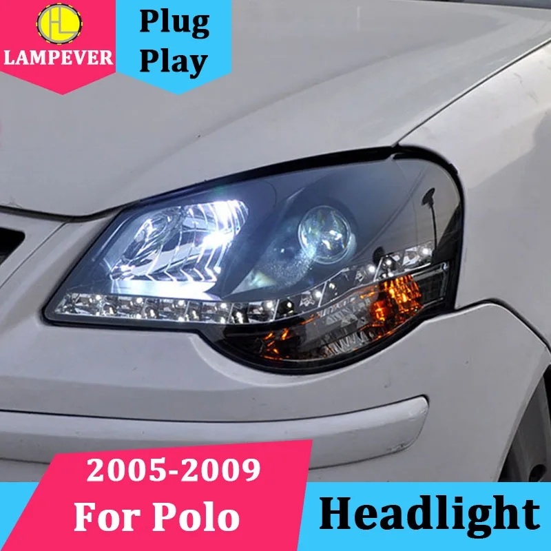 

Car Headlamp for VW Polo Headlights 2005 2006 2007 2008 2009 LED Headlight DRL Bi Xenon Lens HID High Low Beam Parking Front