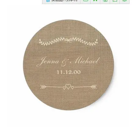 1 5 Pouce Toile De Jute Et Dentelle Enveloppe De Mariage Joint Rond Classique Autocollant Rond Aliexpress