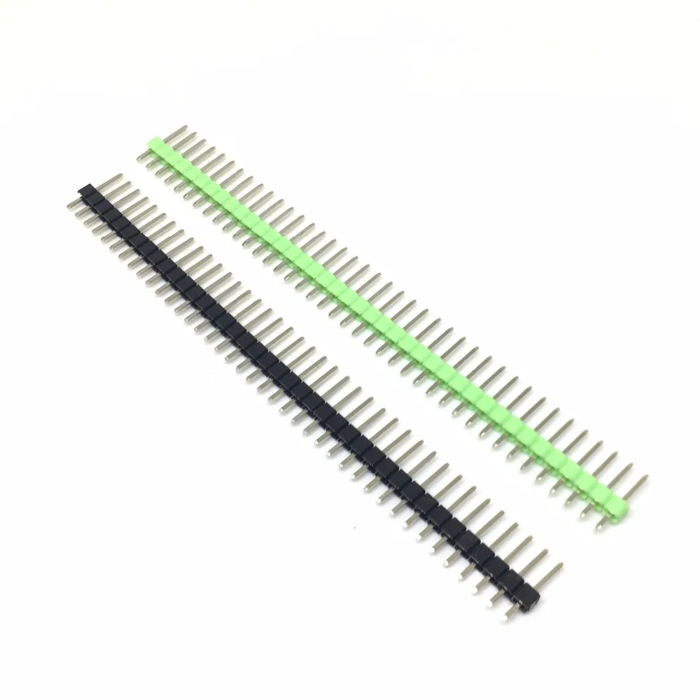 40 Pin 1x40 Single Row Male 2.54 Breakable Pin Header Connector Strip whiteblackredbluegreenyellow 3