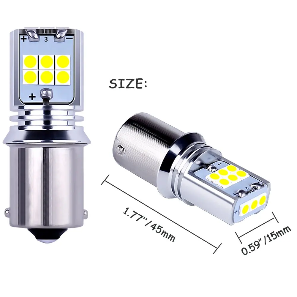 2 шт. 10 Вт 1440lm неполярный 12V 24V S25 1156 BA15S Canbus Светодиодная Лампочка P21W 15SMD 3030 светодиодный для автомобиля запасной светильник лампа фонарь заднего хода