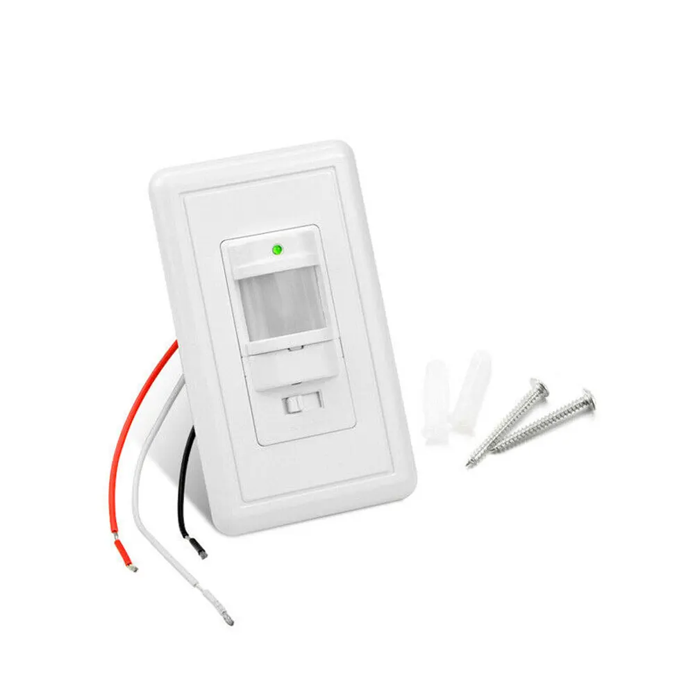 wireless wall lights AC 110V PIR Motion Sensor Light Switch Detector Infrared Wall Occupancy White US plug in wall lamp