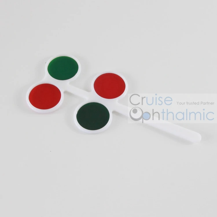 

Premium fixed plastic Optometry | green or red tester |