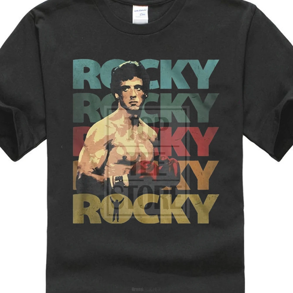 

Rocky Balboa T Shirt New Black Heather Licensed 70'S Color Cotton Sizes Sm 4Xl