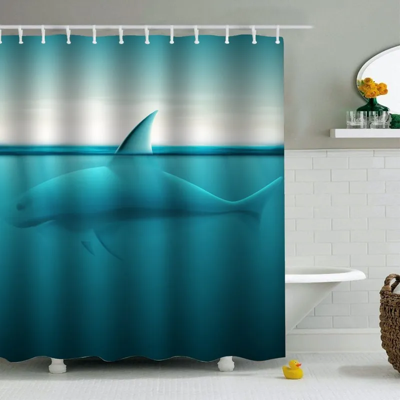 180X180cm Waterproof Shower Curtain Flower Cartoon New Eco-friendly PEVA Material Bathroom Curtains Beach Seashell Door Curtain (8)