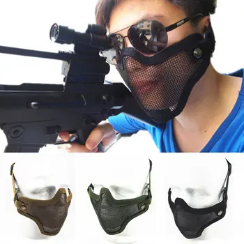 

New Airsoft Steel Metal Mesh Half Face Mask Tactical Protective Mask Shooting Hunting Paintball Game Accessories