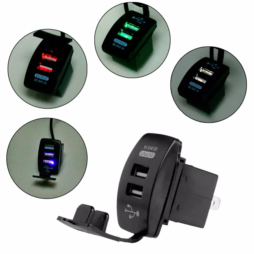 2017 NEW Dual USB 12V Car Cigarette Lighter Socket Splitter Charger Power Outlet Adapter APR20 20