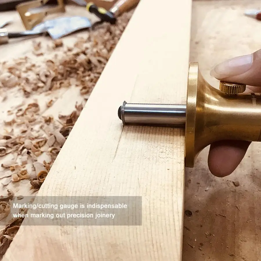 

Solid Brass Wheel Precision Marking Cutting Gauge with Micro Adjustable Head Woodworking Scribe
