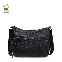 Новое поступление, мягкие кожаные черные женские сумки-мессенджеры, модная сумка на плечо, женские сумки, женские сумки через плечо, высококачественные дизайнерские сумки