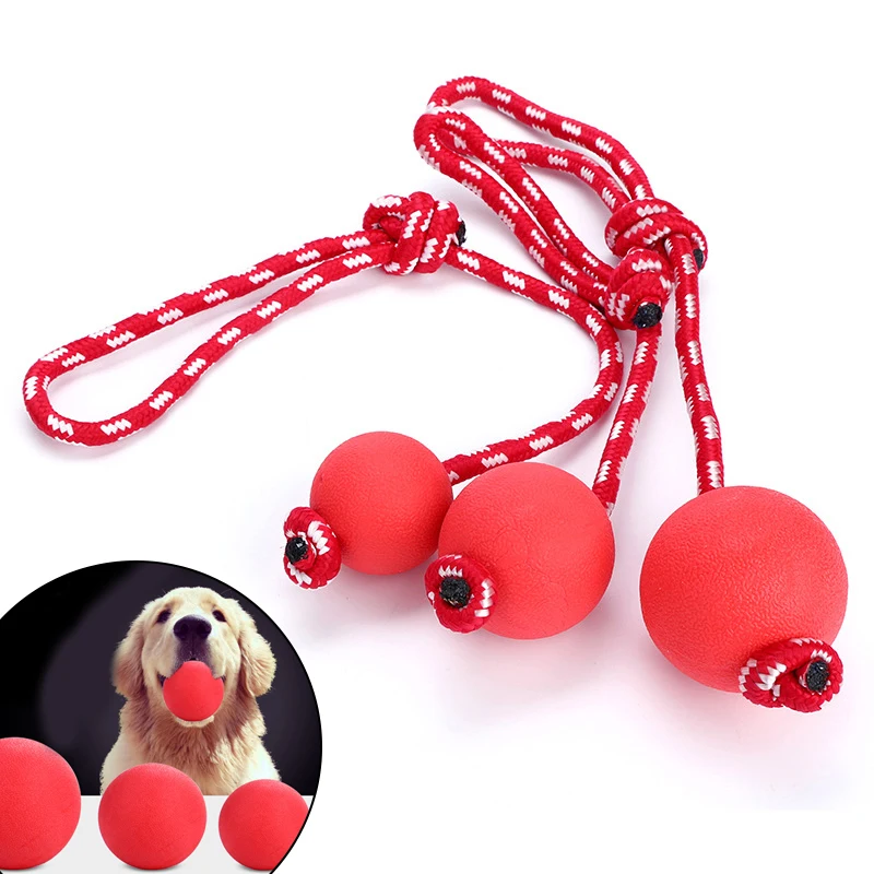 

Red Nature Rubber Dog Ball Non-Toxic Pet Dogs Toy Clean Teeth Chew Teether Balls Puppy Safety Sensory Gift Accessories Supplies