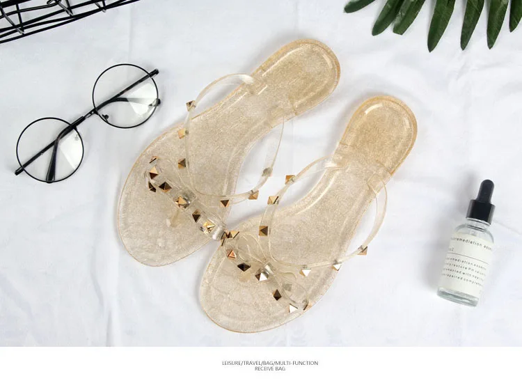 Hot 2018 Fashion Woman Flip Flops Summer Shoes Cool Beach Rivets big bow flat sandals Brand jelly shoes sandals girls size 36-41