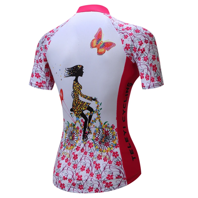 Pink Cycling Jersey Women Bike Top Shirt Summer Short Sleeve MTB Cycling Clothing Ropa Maillot Ciclismo Racing Bicycle Clothes