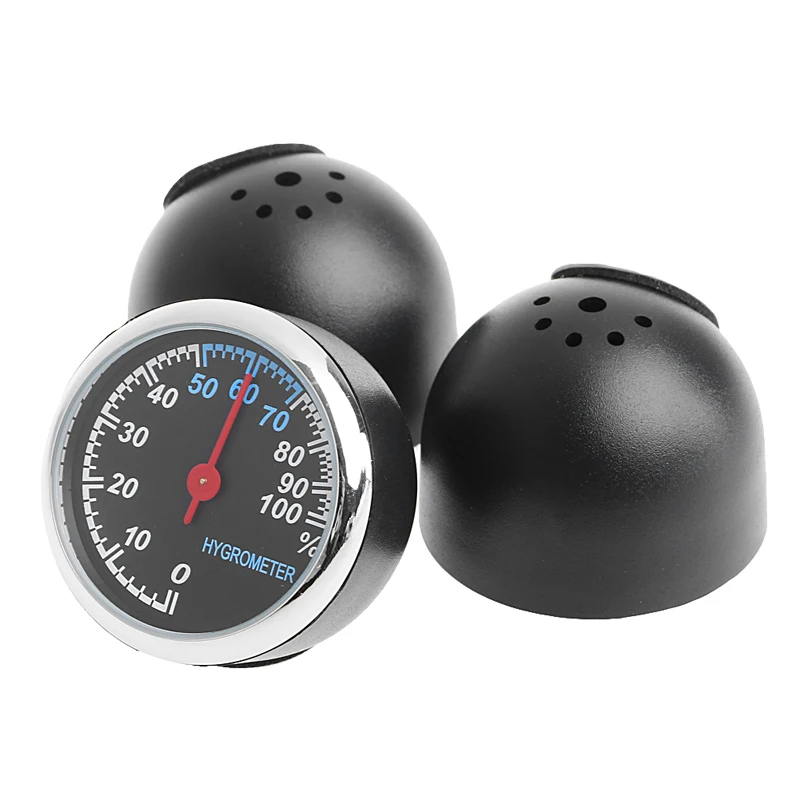 

3Pcs Car 4cm Quartz Hygrometer Time Clock Temperature Thermometer Moisture Meter New Arrival Time Clock