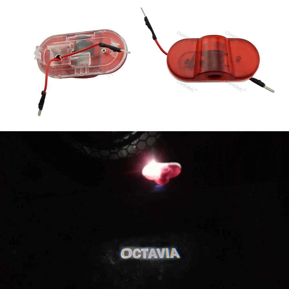 

for Octavia Logo Car Laser Projector Door Light For Skoda A5 MKII Decor Accessories Auto Ghost Shadow Courtesy Lamps 12V Led Kit
