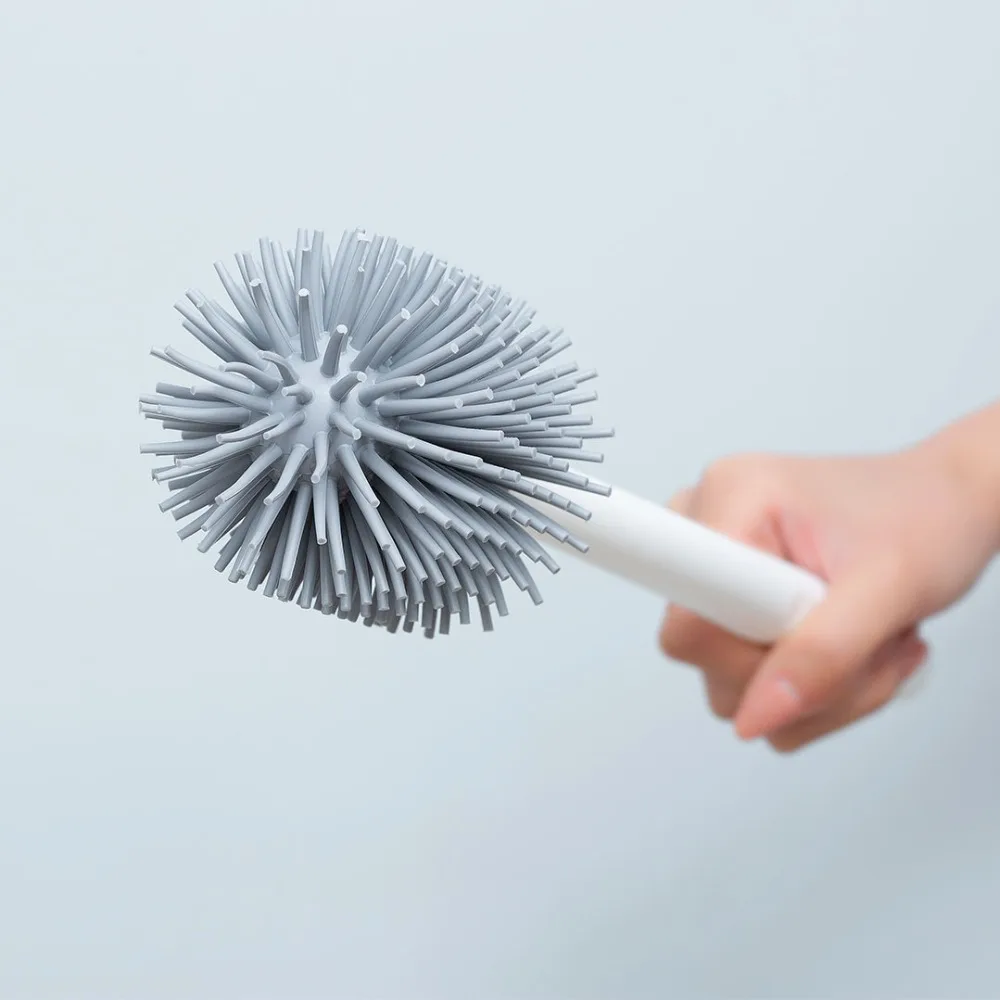  New Xiaomi Mijia Yijie TPR Vertical Storage Toilet Brushes and Holder Cleaner Set Silica Bathroom C - 33010865280
