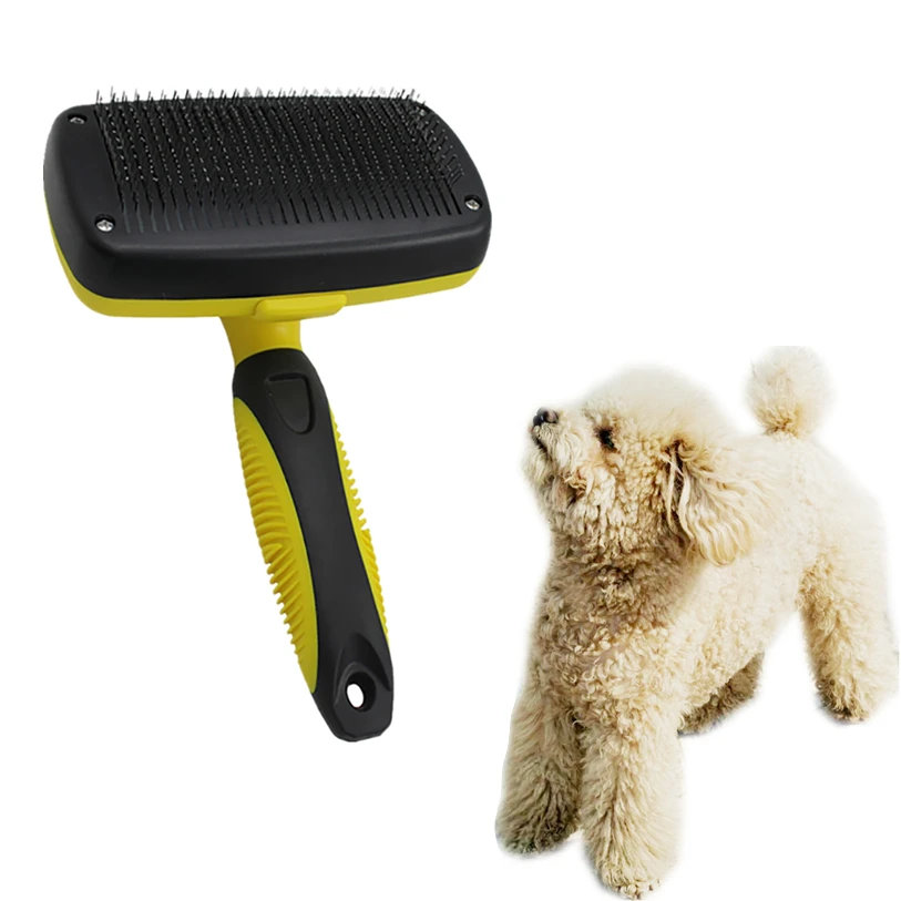 Rotating Dog Brush Stainless Steel Pin Brush Comb for Dogs Cats Plastic