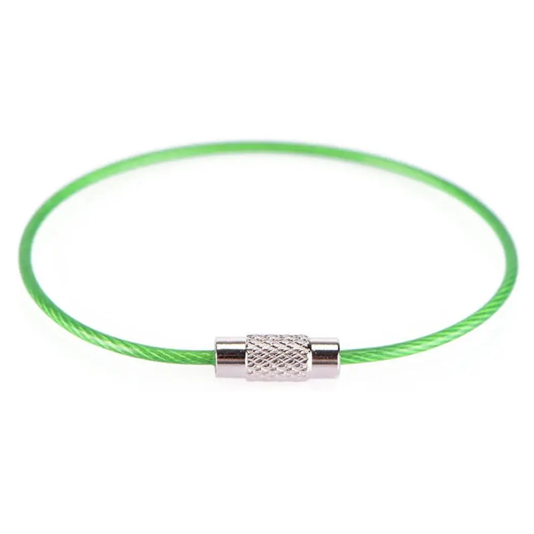 Многофункциональный повесить фонарик для ключей прочно Нержавеющая сталь кабель - Цвет: Green
