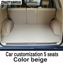ZHAOYANHUA – tapis de coffre de voiture personnalisé, doublure de coffre, pour Audi A6 C5 C6 C7 A4 B6 B7 B8 Allroad Avant A3 A5 A7 A8 A8L Q3 Q5 Q7