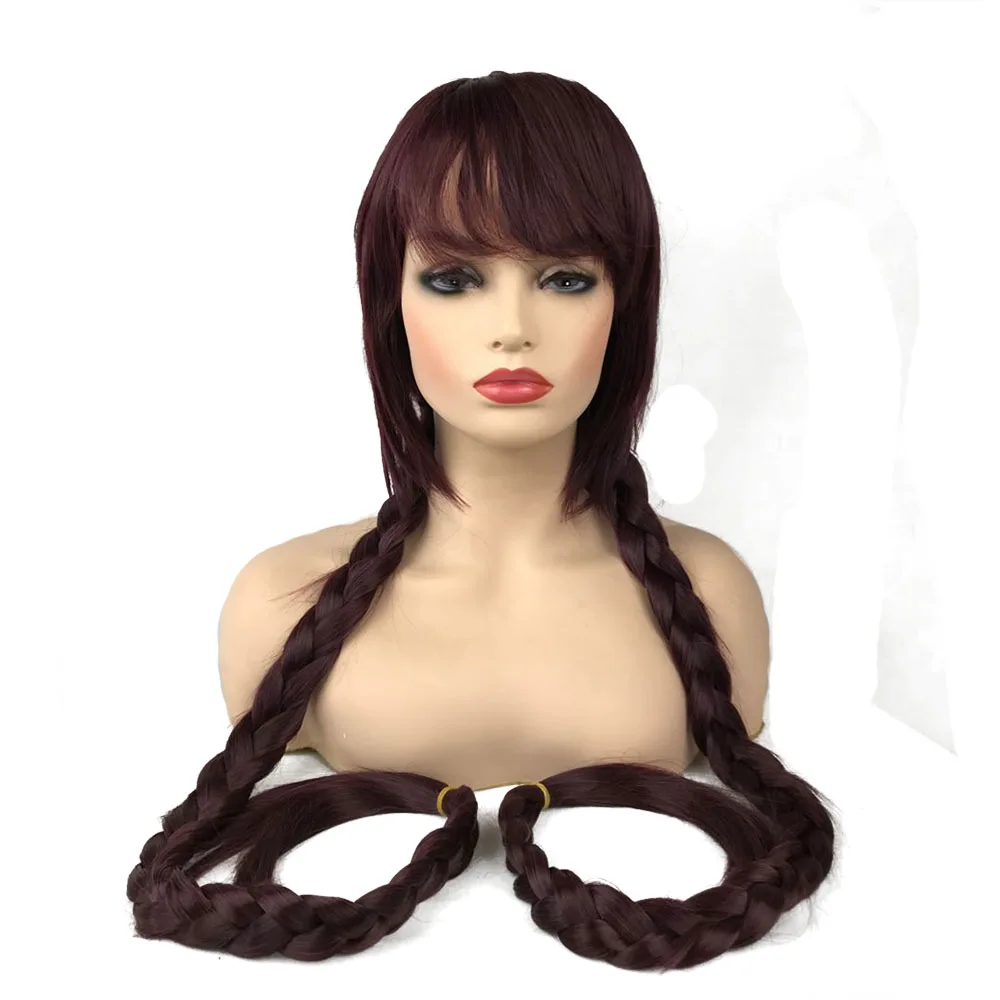 StrongBeauty парик для Хэллоуина вечерние 4" очень длинные Твист коса Косплей парики красный синтетические волосы