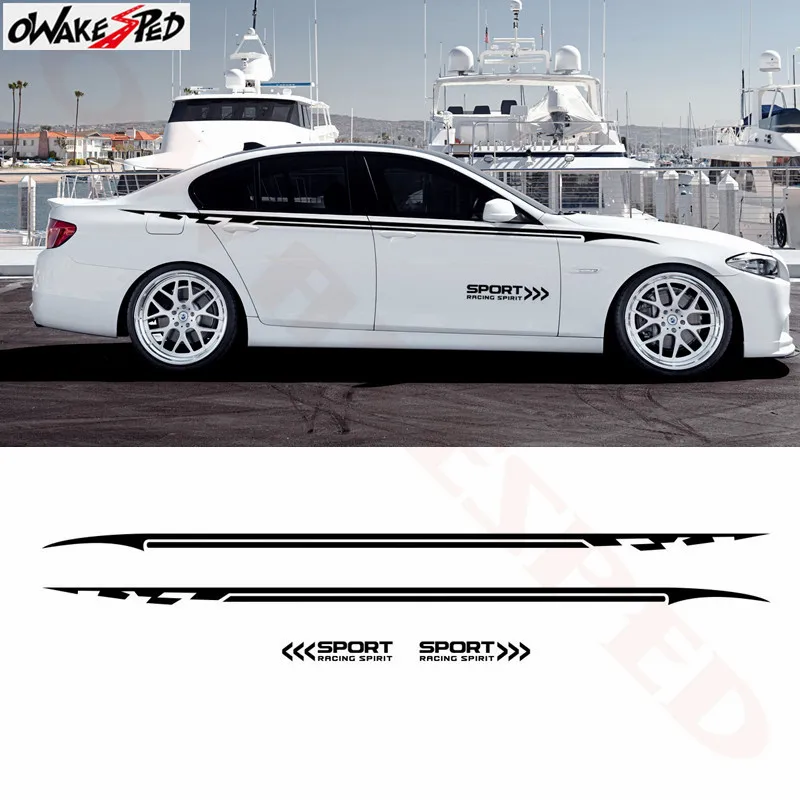 

Racing Spirit Car Body Waist Line Sticker Hatchback Sedan Auto Body Door Decor Decal For KIA Peugeot Ford Sate Citroen Honda