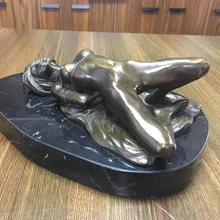 ATLIE бронзы секс-рабыня девушка Обнаженная Бронзовая скульптура в комплекте женская статуя художественная фигурка Горячая литая художественная студия украшения