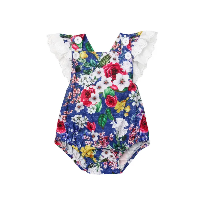 

2019 Toddler Baby Girl Kid Flower Lace Bodysuit Jumpsuit Clothes Casual plain Outfits roupa Infantil Clothing costume