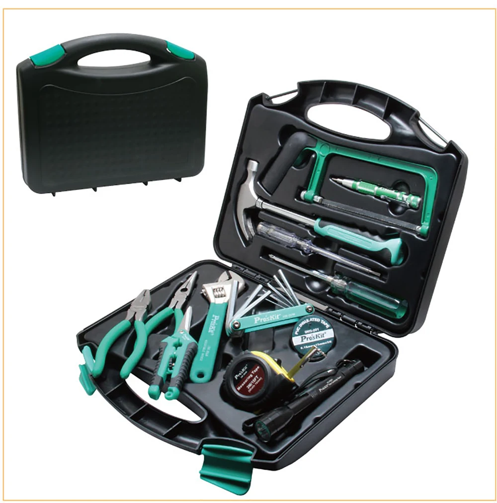 Pro'skit PK-2028 28 шт. инструментальная коробка для набора инструментов Домашний набор аппаратных средств набор инструментов для ремонта плоскогубцы отвертка ключ Ножницы Набор