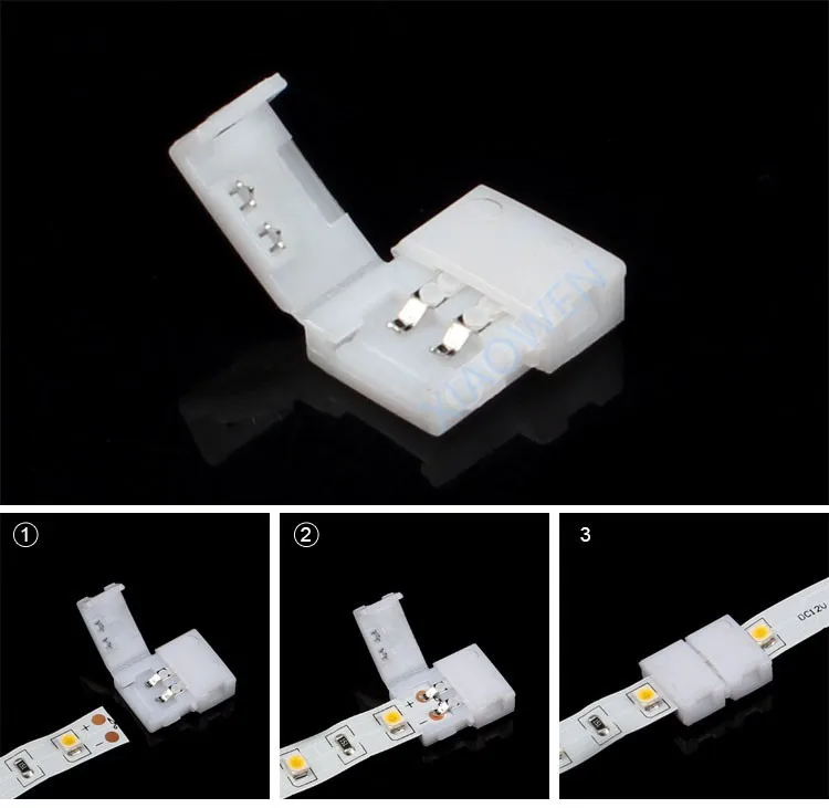 Разъем светодиодной ленты 5 шт. 8 мм 2 pin для 3528 одного цвета без сварочной ленты Разъем для полосы сращивания