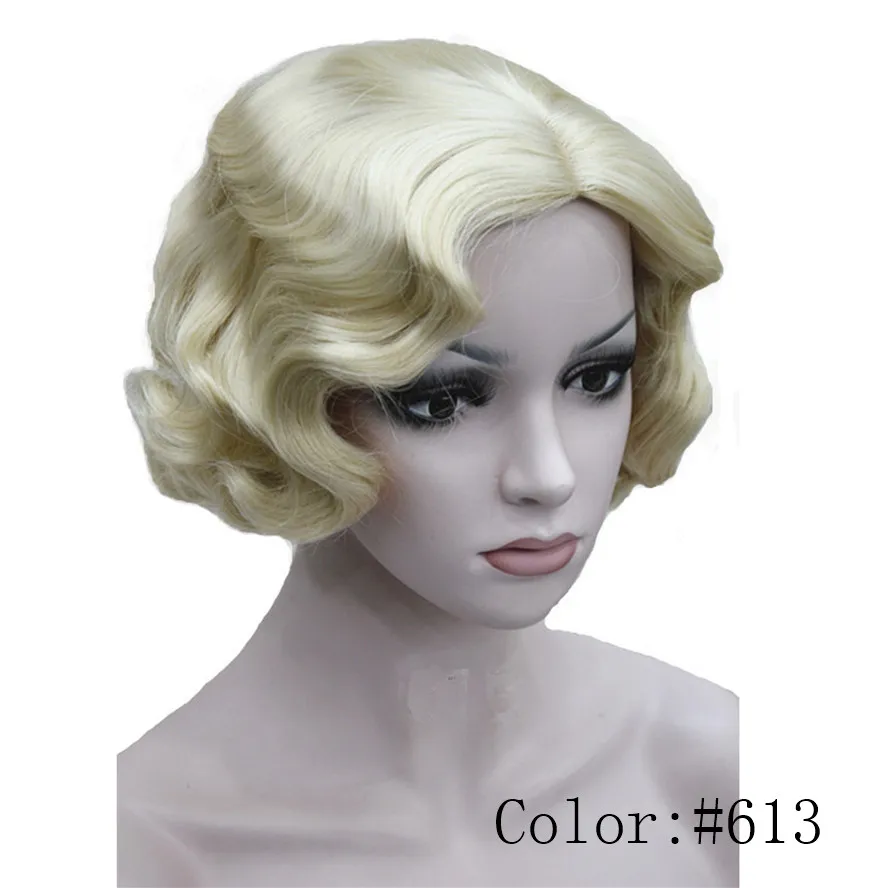 StrongBeauty 1920's стрижка флэппер для женщин Finger Wave Искусственные парики Ретро стиль Короткие синтетический парик