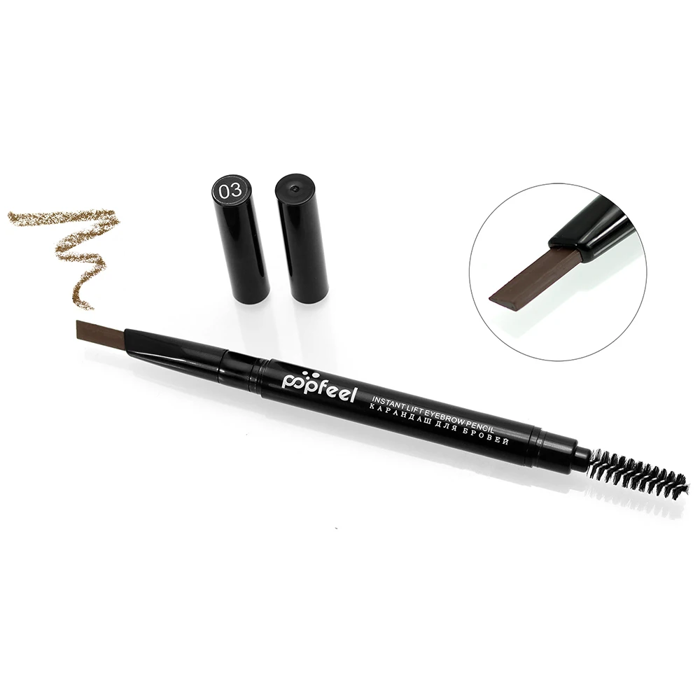 Popfeel, двухсторонний карандаш для бровей, Водостойкий карандаш для рисования, подводка для бровей, косметический инструмент для макияжа для женщин, TSLM2