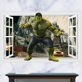 

3D Window HULK Wall Sticker Decal Decor Vinyl Art Home Bedroom Marvel Poster Avengers Ironman Thor B328