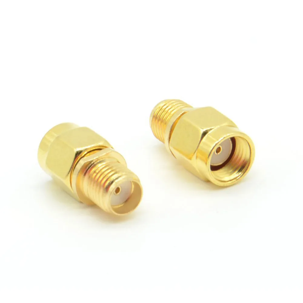 

RF SMA Adapter SMA Female to RP-SMA Male Wire Terminal Copper Alloy Connector Goldplated Straight for Wireless Antenna