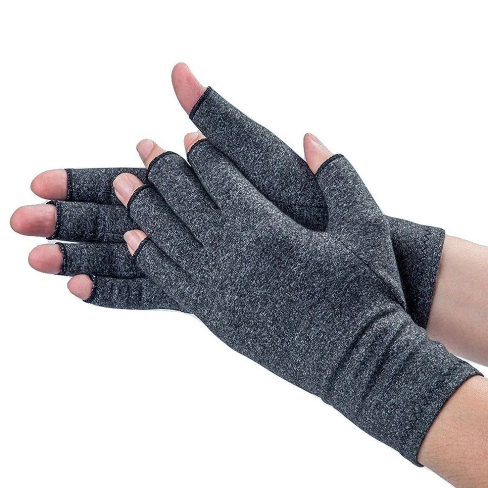 

1 Pair Unisex Men Women Therapy Compression Gloves Hand Arthritis Joint Pain Relief Health Care Half-finger Gloves