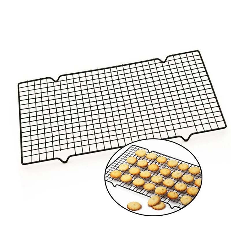 25*40cm Non Stick Metal Cooling Baking Rack Black Rectangular Metal