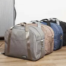 Новейшая популярная портативная однотонная мужская и женская складная дорожная сумка для багажа большая ручная сумка Оксфорд вещевой мешок