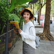 Панамка унисекс шапки женские повседневные с буквенным куполом хлопок Японский литературный Джокер путешествия улица лето осень Баск большой козырек шляпа от солнца