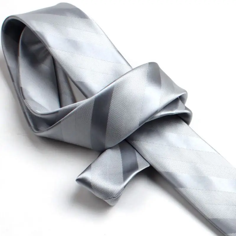 Высокое качество осенние модные деловые галстуки в повседневном стиле для мужчин 5 см тонкий нановолоконный водонепроницаемый галстук Серебряная темно-полосатая подарочная коробка