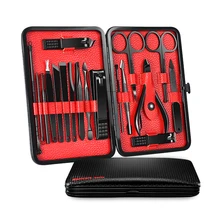 18 шт./компл. маникюрный набор профессиональные Nail Art Красота Наборы инструментов для стрижки комплект утилита педикюр, пинцет для выщипывания, Ножи уха Палочки