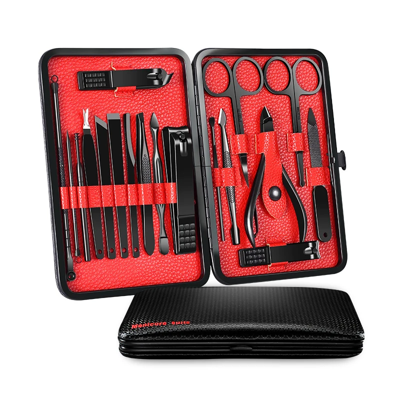  18pcs/Set Manicure Set Professional Nail Art Beauty Tools Sets Clipper Kit Utility Pedicure Scissor
