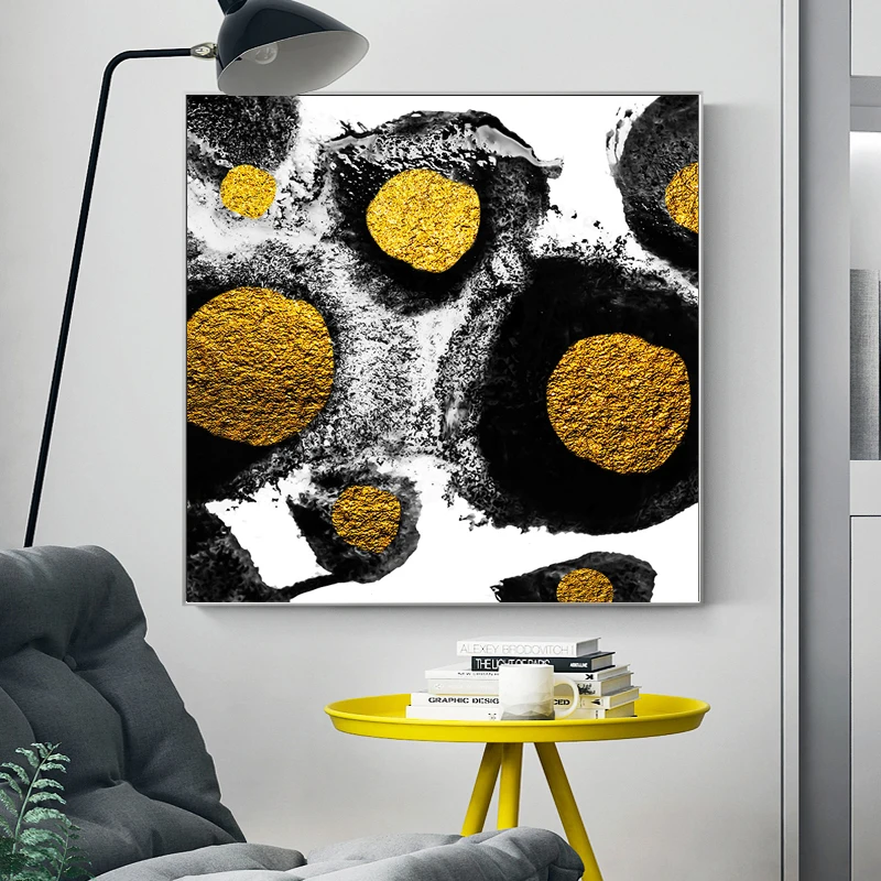 

Glamour Abstract Artwork, Black And Gold Abstract Canvas Print, Posters and Prints Wall Decor Canvas Paintings for Living Room