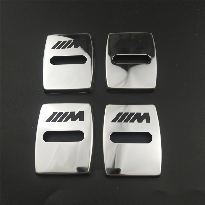 

4pcs/set Stainless Steel Door Lock protective Cover case for BMW protect accessories car styling