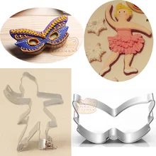 2 шт. маска танцующая девушка Свадебная вечеринка металлический резак для печенья patisserie gateau помадка торт украшение инструмент форма для бисквита