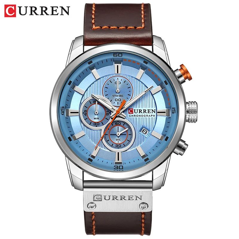 Chronograph Dial Leather Watch