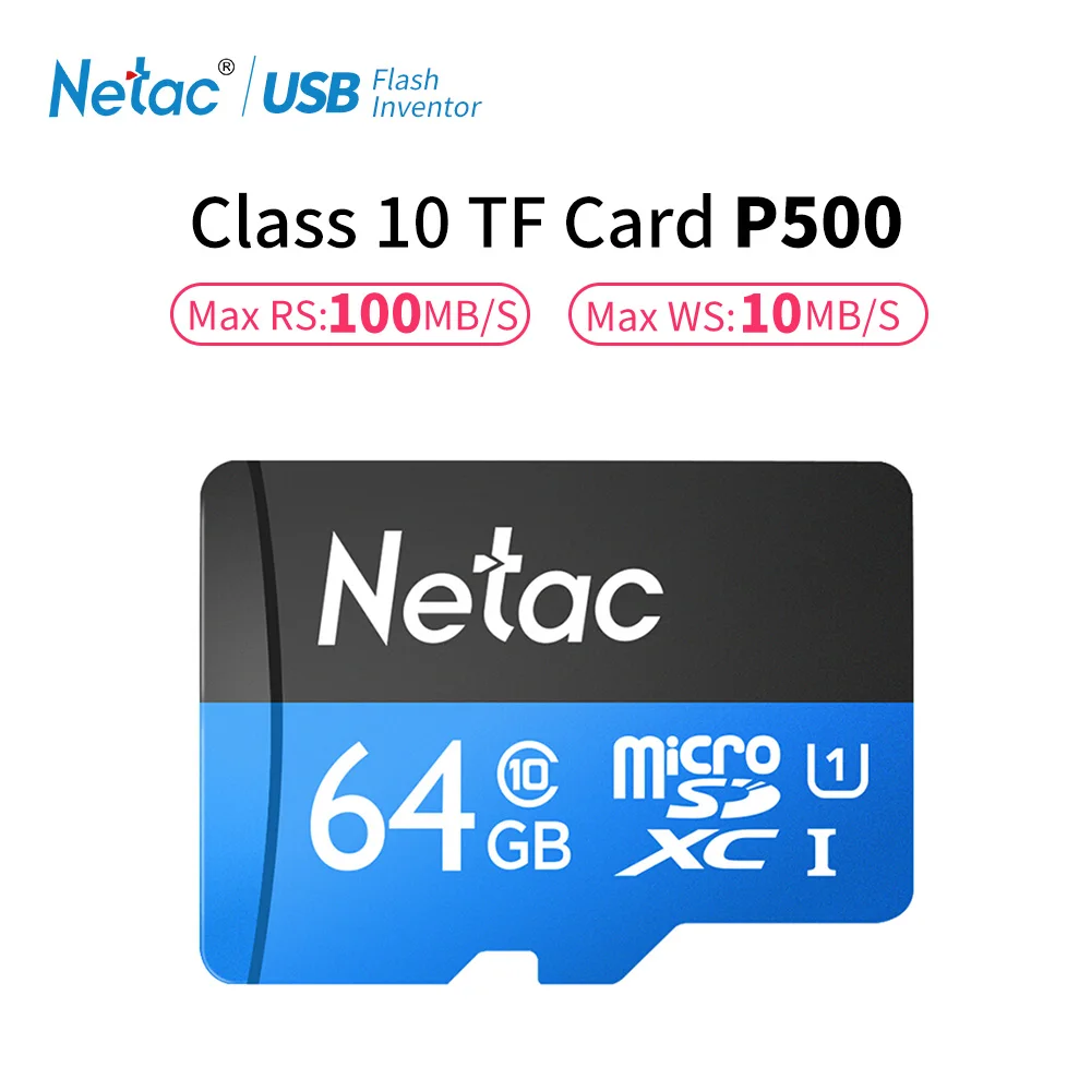 Netac P500 Class 10 32GB 64GB Micro SD Card Read Speed Up To 100MB/s