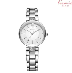 KIMIO тонкие часы Для женщин модные простые часы стразами платье женщина часы цвета розового золота кварцевые женские Для женщин часы