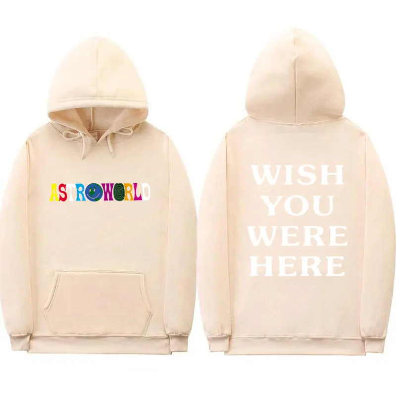  TRAVIS SCOTT ASTROWORLD WISH YOU WERE HERE HOODIES fashion letter ASTROWORLD HOODIE streetwear Man 